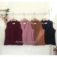 ราคา Amity เสื้อแขนกุด สีแดงเลือดหมู (1871559623)