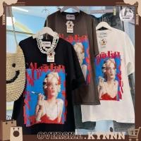ราคา CUTE FLOWER (F041) เสื้อยืดโอเวอร์ไซส์ ผู้หญิงหัวทอง100%cotton (28661927348)