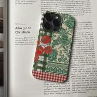 ราคา เคสโทรศัพท์ใบเขียวผลไม้สีแดงลายสก๊อตขนาดใหญ่เหมาะสําหรับiPhone 13promax 14promax 15promax 13 14 15 16 pro max 12pro 11promax xs xr Shock-resistant Hard Case N5OP (26639874774)