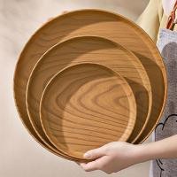 ราคา OUKEAI ถาดพลาสติก PP ทรงกลม ลายไม้สไตล์ญี่ปุ่น - กันลื่น! ปลอดภัย ไม่มีสาร BPA สำหรับใส่ผลไม้และของตกแต่ง (25645531125)