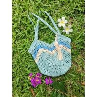 ราคา กระเป๋าถัก handmade เชือกฟอก สีฟ้าพาสเทล (พรีออเดอร์ เลือกสีได้ค่ะ!!!!) (19789757998)