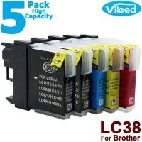 ราคา [สต็อกประเทศไทย]5 Pack LC38 Ink Print Cartridge for Brother DCP-145C DCP-165C DCP-195C DCP-375CW MFC-250C MFC-255CW (9417307174)