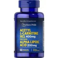 ราคา Puritan's Pride Acetyl L-Carnitine Free Form 400 mg with Alpha Lipoic Acid 200 mg.60capsules Exp12/22 (10627312983)