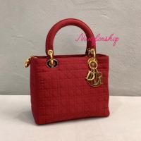 ราคา Dior Lady Red Fabric Vintage Handbag มือสองสภาพ75% (27913906204)