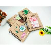 ราคา สมุดปกแข็งริมลวด สมุดบันทึกมีเส้น ลายน่ารัก ขนาด10.3 x 14 cm. (4651822891)