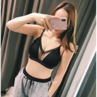 ราคา Arbelcloth - Mesh Panel Lace Trim Bralette พร้อมแผ่นรอง / Sheer Bra / บิกินี่ / boho / TOP (47801581380)