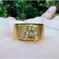 ราคา แหวนทองคำแท้ 90% ประดับพลอยขาวน้ำหนัก 3.91 กรัม ไซส์ 52 ราคา 8,600.- (29373223173)