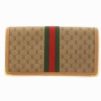 ราคา Gucci Long Wallet Sherry Line Micro GG Brown 030 72 0112 ส่งตรงจากญี่ปุ่นมือสอง (18387643360)