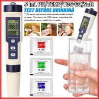 ราคา 5 in 1 PH TEMP TDS EC Salt meter เครื่องวัดคุณภาพน้ำ เครื่องวัดสภาพน้ำ วัดความเค็ม water quality tester meter ความเค็ม (43506487683)