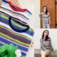 ราคา Lynlalin เสื้อไหมพรม (Unisex) แขนยาว ลายขวาง มี 2 สี กรม,แดง รุ่น ขวางอีโค่ (41061585364)