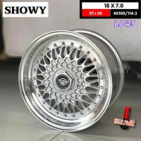 ราคา ล้อแม็กขอบ 15x7.0 4รูx100, 4รูx114.3 ET+30 ยี่ห้อ Showy รุ่น L843 สีขาวขอบเงา (ราคาต่อ2วง) ❗ขายยกชุด4วง❗ (23729661664)