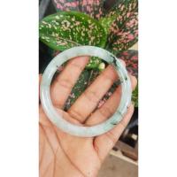 ราคา กำไลหยกพม่าเนื้อวุ้นแก้วกึ่งเทียน สีเขียวขาว (10800735086)