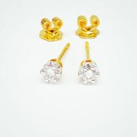 ราคา ต่างหูเพชรแท้เบลเยี่ยมทองคำแท้9k (2768086130)