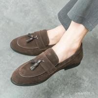 ราคา ใหม่บุรุษคุณภาพสูงLoafersของแท้หนังMens Slipบนรองเท้าชายสบายรองเท้าAll-MatchชายAntiskid Flats B7O7 (40306481661)