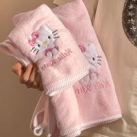 ราคา ผ้าเช็ดตัว Hello Kitty Soft Absorbent Cotton ผ้าเช็ดตัวและหมวกคลุมผมคุณภาพสูง (27843333852)