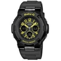 ราคา Casio baby-G นาฬิกาสำหรับผู้หญิง BGA-117-1B3DR สายยางสีดำ/เขียว (340014281)