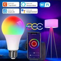 ราคา หลอดไฟ LED Wifi อัจฉริยะ220V 110V Tuya E27 10W 15W 20W Alexa LED โคมไฟชีวิตอัจฉริยะ APP Google assisatnt Echo ควบคุมด้วย (29113836525)