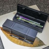 ราคา Simple Leather Designer College Student Female Influencer Pencil Case Stationery Box Male High-End Tik Tok Pencil Case ins Muji Style20251209 (44327130960)