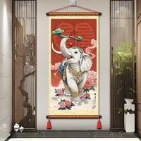 ราคา ช้างภาพวาดมงคล รุ่ยอี๋ ผ้าภาพวาดตกแต่งห้องนั่งเล่นภาพวาดงานรื่นเริงตกแต่งผนังภาพวาดทางเข้าทางเดินภาพวาด 6.025 (43955993024)