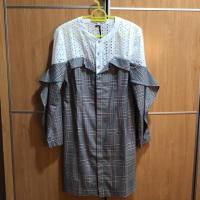 ราคา เดรสลายตาราง cps chaps ใหม่ กระดุมเพชร แขนยาว (2011048271)