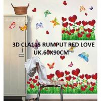 ราคา สติ๊กเกอร์ติดผนัง 3d cla115 หญ้า สีแดง รัก uk.60x90cm (8522537371)