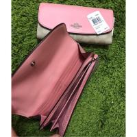 ราคา ❤️พร้อมส่ง ใบเดียวนะจ๊ะ กระเป๋าสตางค์ใบยาว coach แบบฝาเปิด /3 พับ ของแท้ 100% (255666085)