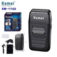 ราคา KEMEI KM-1102 KM1102 เครื่องโกนหนวดไฟฟ้า เครื่องโกนหนวดแบบชาร์จไฟ โกนได้เรียบเนียน (18520573464)