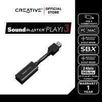 ราคา CREATIVE SOUND CARD Sound Blaster PLAY!3 External USB Sound Card ซาวด์การ์ดสำหรับดูหนัง ฟังเพลง เล่นเกมส์ (1507345239)