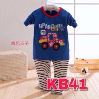 ราคา ชุดแขนยาว made in Korea พร้อมผ้าฝ้ายรถสีฟ้าสําหรับเด็กผู้ชาย (KB41) (41858833388)