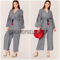 ราคา จั๊มสูทขายาว Big Plus ขนาดใหญ่ขนาดจัมโบ้ Boho Bohemian พู่ชายหาดเย็บปักถักร้อย (47550910766)