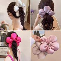ราคา 2024 สไตล์เกาหลีที่เต็มไปด้วยผ้าฝ้ายอ้วนดอกไม้ Scrunchy แหวนผมสามมิติดอกไม้เครื่องประดับผม (24987834859)