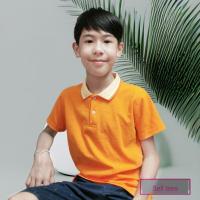ราคา เสื้อโปโล​เด็ก สีส้ม ปกส้มอ่อน ขลิบขาวส้ม (21389220369)