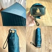 ราคา LANVIN Paris ร่มพับมือสอง สีเขียวเข้ม เรียบ หรู คลาสสิก สภาพนางฟ้า ญี่ปุ่นมือสอง (43658974289)