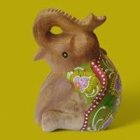 ราคา ช้างไม้แกะสลัก ตุ๊กตาช้าง เพ้นท์สี ช้างสวัสดี มีให้เลือก 2 สี ช้างไม้ตัวเล็ก สูง 5 นิ้ว แกะสลักจากไม้ สวยงาม แฮนด์เมด (44372625888)