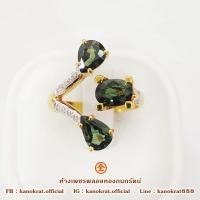 ราคา แหวนพลอยมรกต พลอยแท้จากจันทบุรี 3 กะรัต ประดับเพชรแท้ 16/0.10 กะรัต ตัวเรือนทองคำแท้ 90% มีใบรับประกันจากทางร้าน (23809338533)