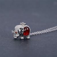 ราคา สร้อยคอเงินแท้ S925สำหรับผู้หญิงจี้ลูกช้างโกเมนเพทายสร้อยคอไหปลาร้าแบบสั้นเรียบหรูสำหรับผู้หญิงแฟชั่นเรียบง่าย (27185376821)