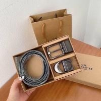 ราคา เข็มขัดCoachหนังแท้100% เข็มขัดผู้ชาย​ 1กล่องได้2หัว (8515075622)