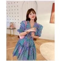 ราคา Blueberry Dress เดรสสีบลูเบอรี่ ลายดอกไม้ (12155405793)