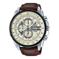 ราคา Casio Edifice นาฬิกาข้อมือผู้ชาย สีน้ำตาล สายหนัง (2072671254)