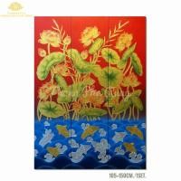 ราคา ภาพติดผนังห้อง รูปดอกบัวฉากหลัง ภาพชุดขนาดใหญ่ ภาพวาดมงคล รูปปลาเงินปลาทอง (42550024278)