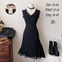 ราคา เดรสญี่ปุ่นมือสอง สีดำชายเฉียง (22577808777)