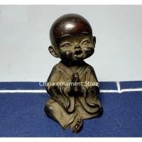 ราคา Solid Brass Kid Monk Buddha Statue Zen Table Decor (57052848764)