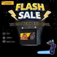 ราคา แบตเตอรี่ 3K รุ่น Q90L EFB (ส่งด่วนได้รับสินค้าวันนี้) 12V 68 AH Maintenance Free แบตเตอรี่กึ่งแห้ง (40751945636)