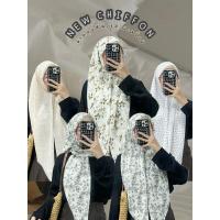 ราคา ผ้าคลุมหัวมุสลิม ผ้าคลุมสามเหลี่ยม ผ้าชีฟองลายพรีเมียม (25779379360)