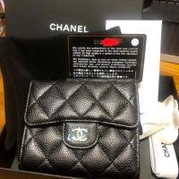 ราคา New Chanel wallet trifold Black caviar GHW (2193532598)