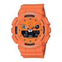 ราคา Casio G-Shock นาฬิกาข้อมือผู้ชาย สายเรซิ่น รุ่น GA-100RS-4A - สีส้ม (2254410753)