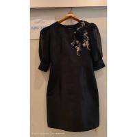 ราคา เดรสผ้าไหมแพรทิพย์สีดำสนิท แต่งลูกไม้สวย โล๊ะสต๊อก ไซส์ M (26017027801)