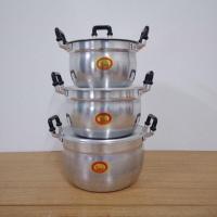 ราคา หม้อชุดอลูมิเนียม หม้อแกง หม้อ2หู อลูมิเนียม (ตราพญานาค, ตราหัวม้า) (3ใบ) 16/18/20 cm (17717319857)