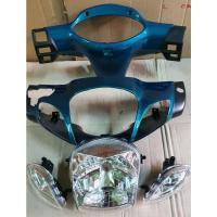 ราคา หน้ากากหน้า wave125s และ หน้ากากหลัง wave125s สีเขียว ครอบไฟหน้า เวฟ 125s ครอบไม รุ่นหัวเถิก พร้อมจานฉาย ฝาไฟเลี้ยว1คู่ (14400767637)