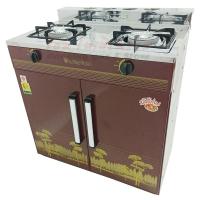 ราคา Lucky flame เตาแก๊สตู้ หัวเตาเหล็ก 2หัว ประตูเคลือบสี หน้าสแตนเลส มีช่องวางขวดเครื่องปรุง รุ่น HQ-204 (สีน้ำตาล) (8015277225)